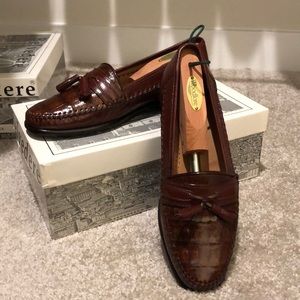 BRANDNEW Belvedere brown genuine crocodile loafers